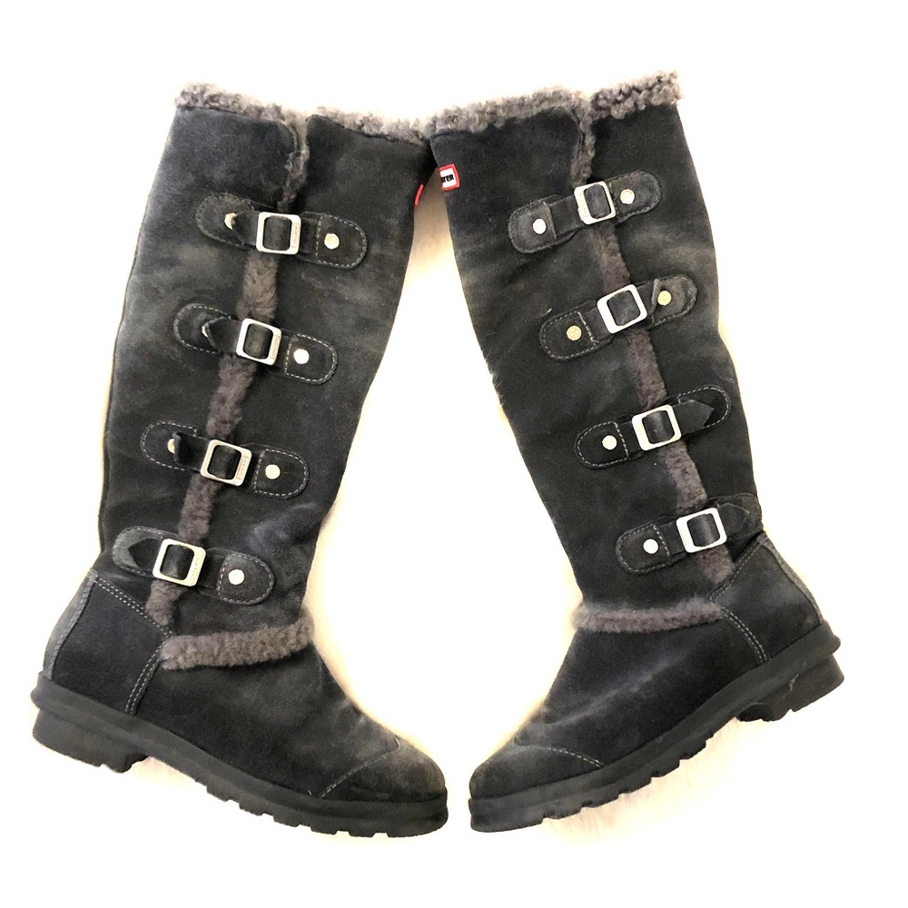 Suede and Shearling Hunter Boots